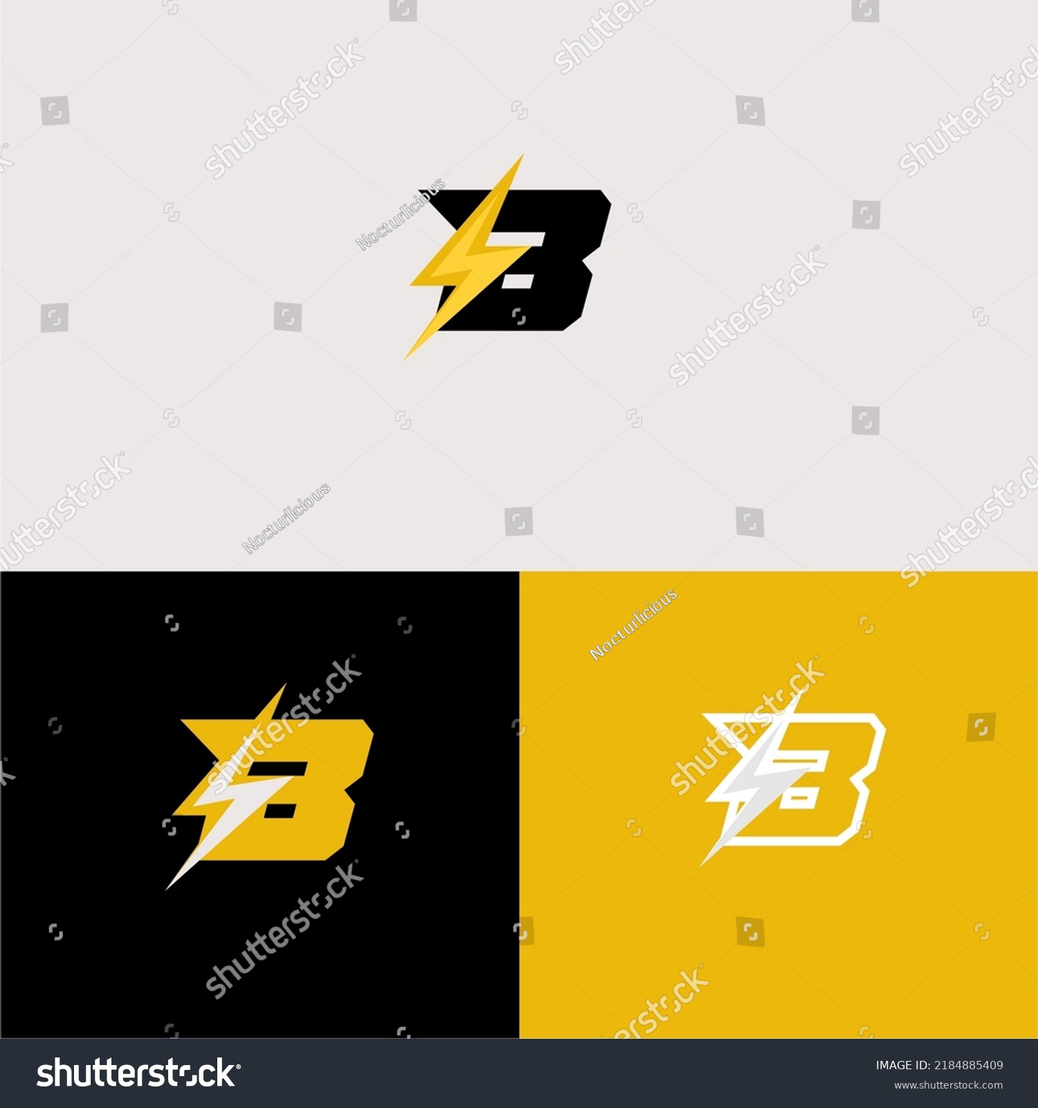 Lightning B Letter Logo Vector Stock Vector (Royalty Free) 2184885409 ...