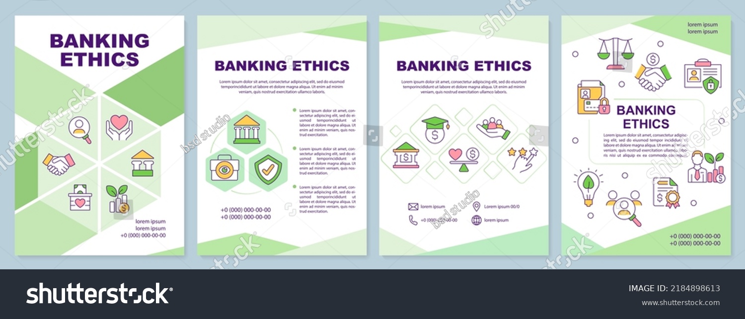 Banking Ethics Green Brochure Template Sustainable Stock Vector ...