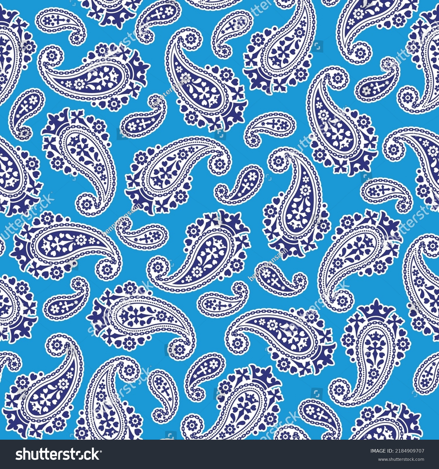 Cute Simple Paisley Seamless Pattern Stock Vector (Royalty Free ...