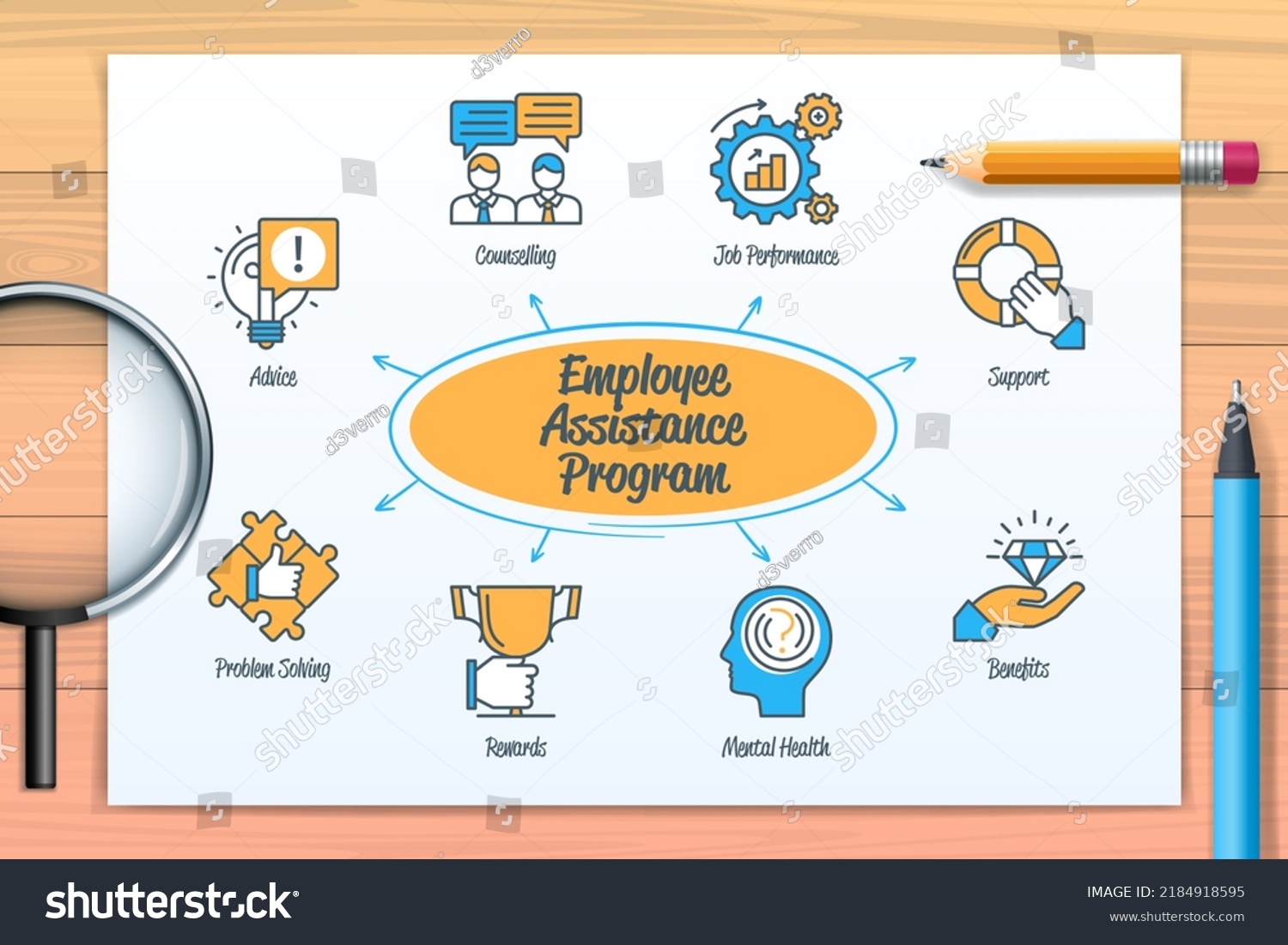 Employee Assistance Program Eap Chart Icons Stock Vector Royalty Free