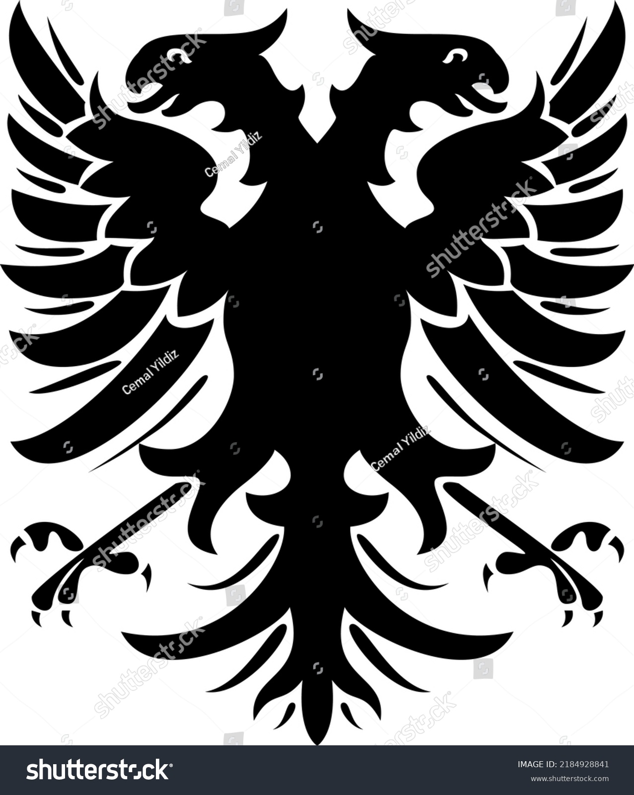 Double Headed Eagle Vector Illustration Vector Stock Vector Royalty   Stock Vector Double Headed Eagle Vector Illustration Vector Resizable Double Headed Eagle Family Crest Object 2184928841 