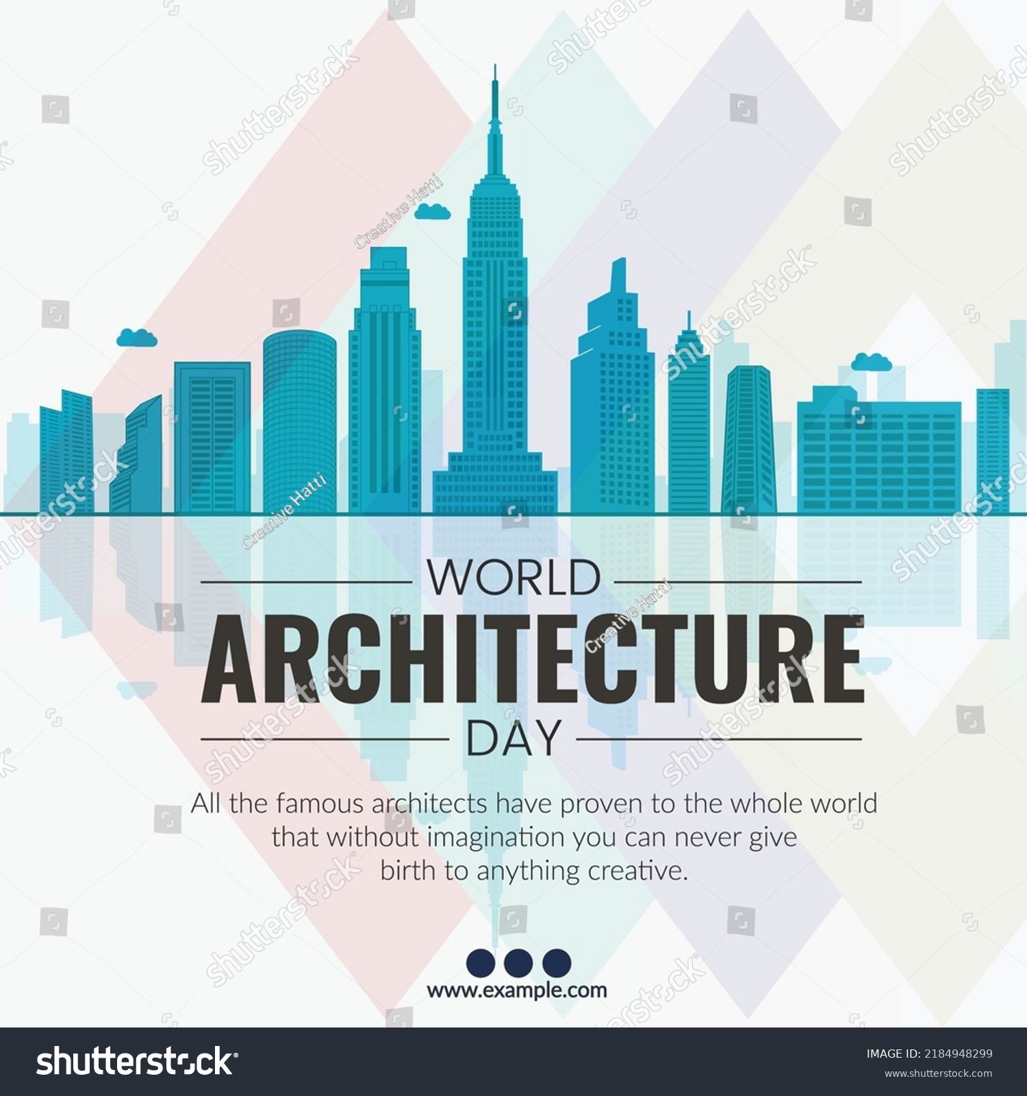 World Architecture Day Banner Design Template Stock Vector (Royalty