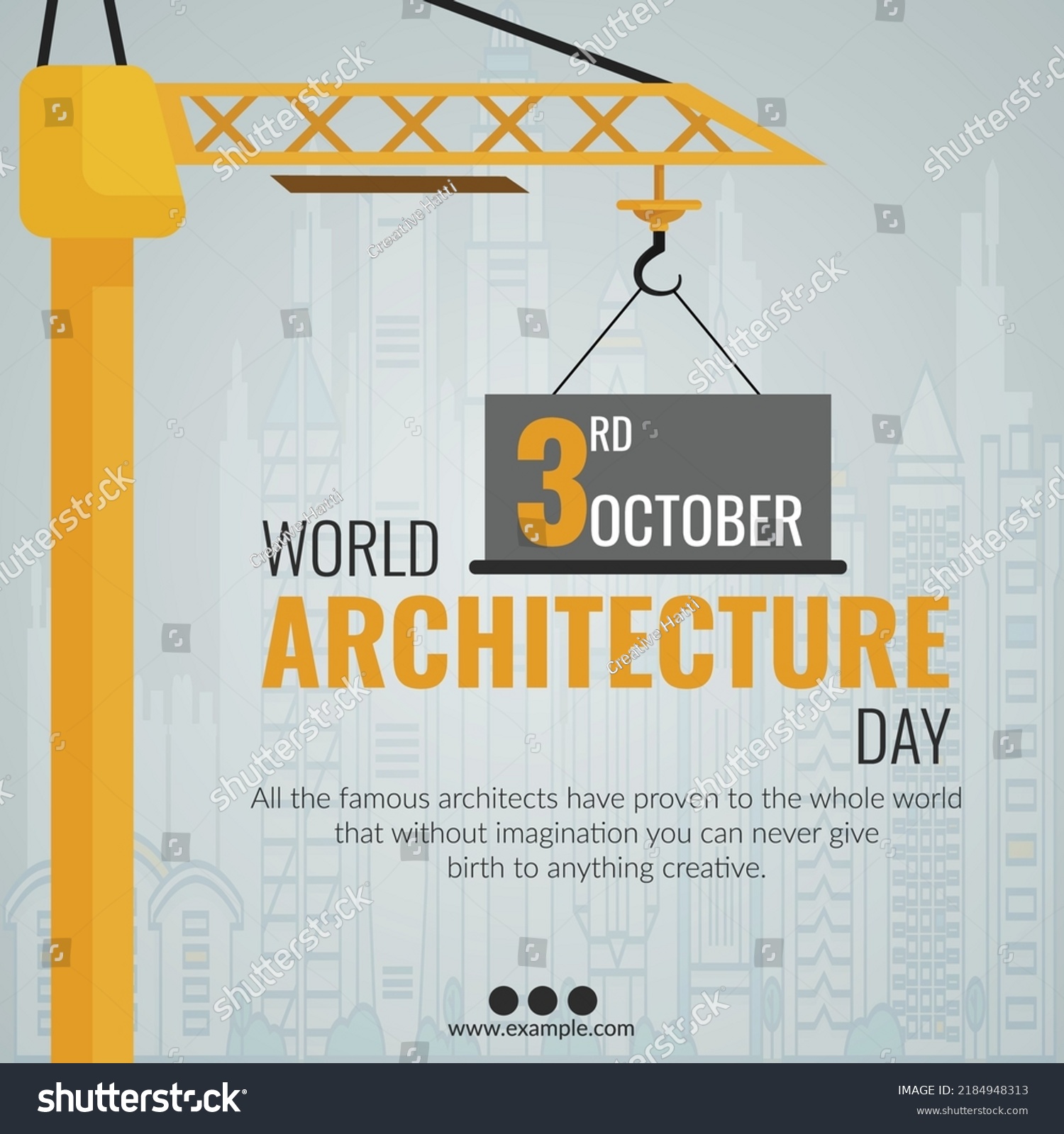 World Architecture Day Banner Design Template Stock Vector (Royalty