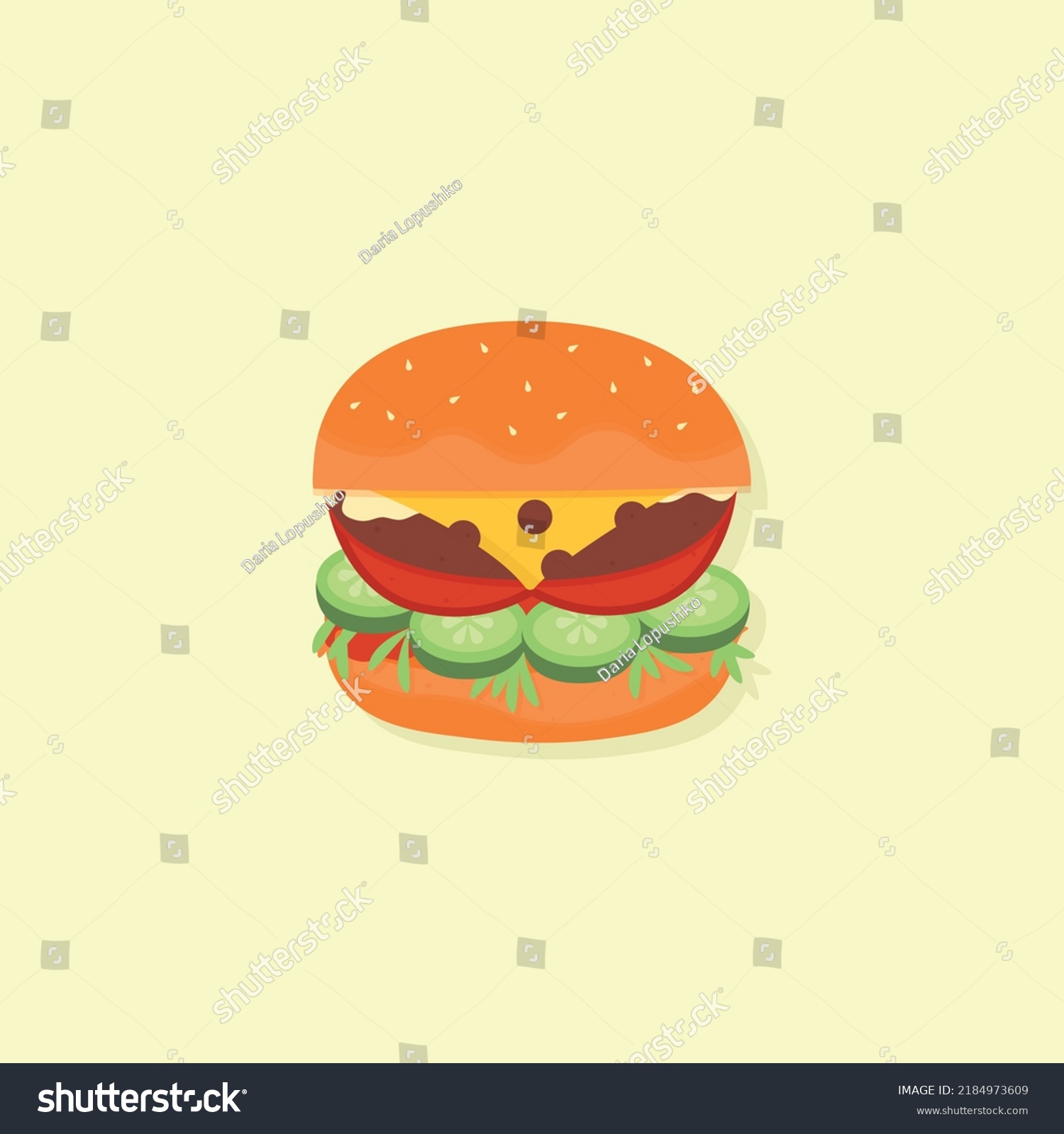 Vector Burger Fast Food Illustration Stock Vector Royalty Free 2184973609 Shutterstock 4834