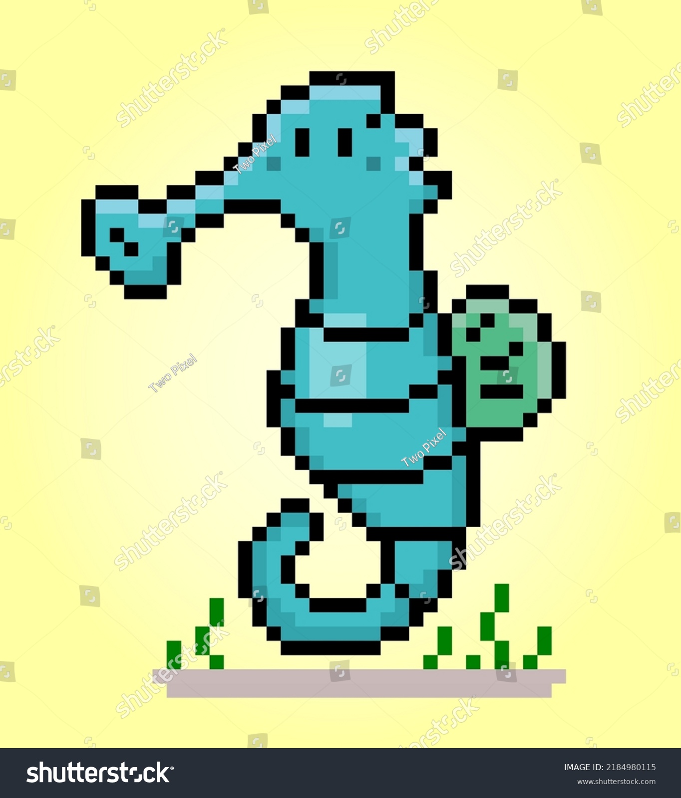 Cute Seahorse Pixels Vector Illustration 8 Stock Vector (Royalty Free ...