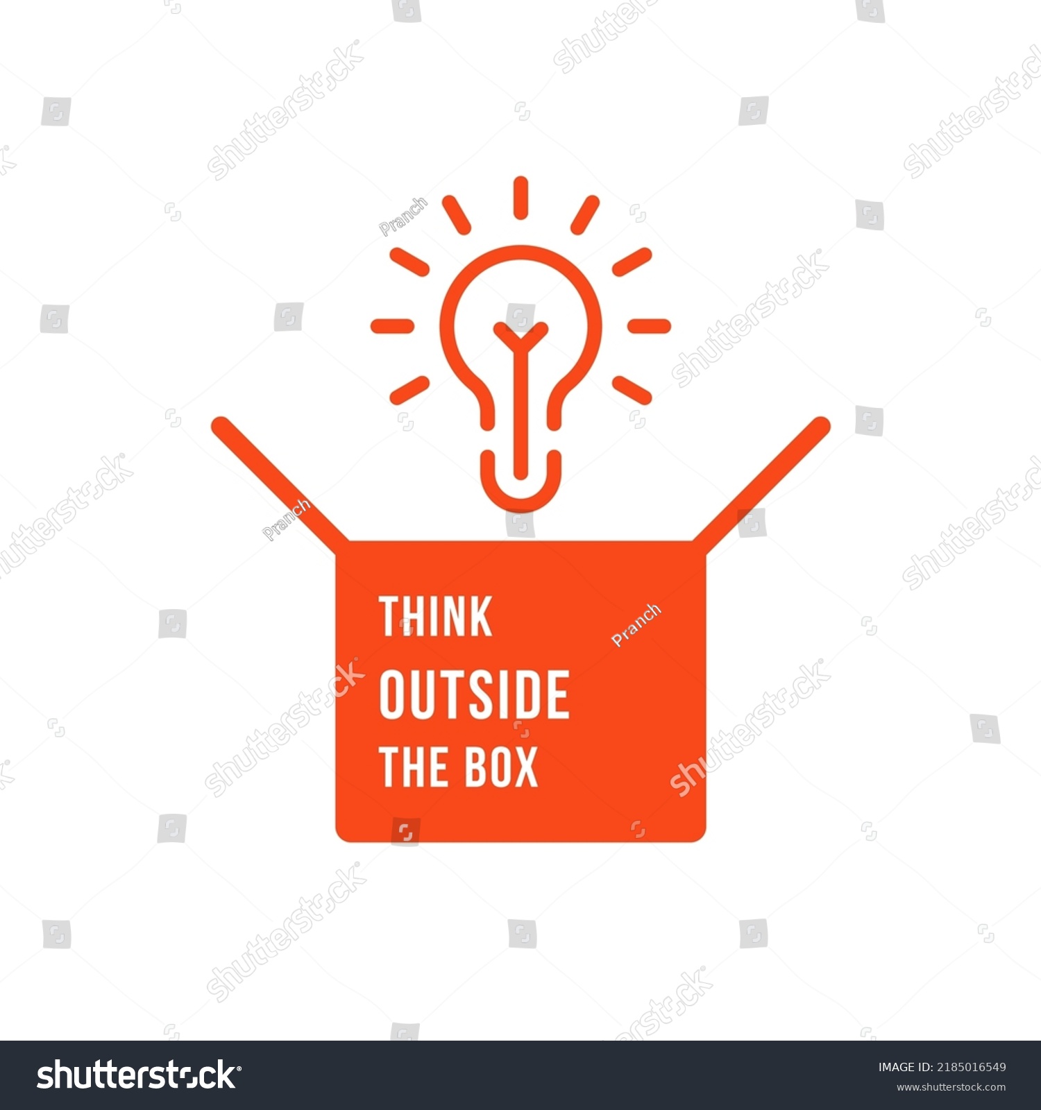 Red Think Outside Box Icon Outline Stock Vector (Royalty Free ...