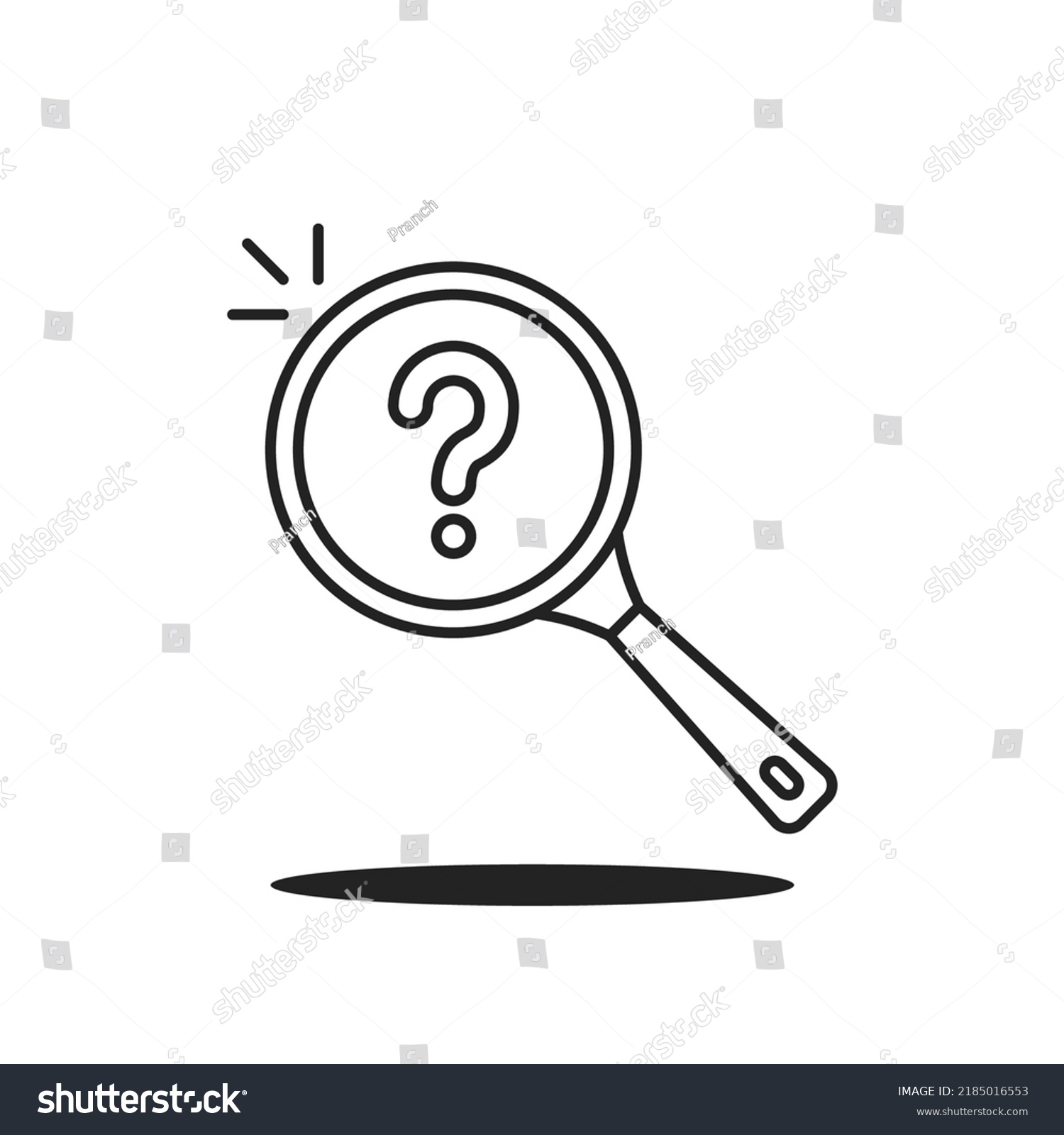 Magnifying Glass Question Mark Thin Line Stock Vector (royalty Free 