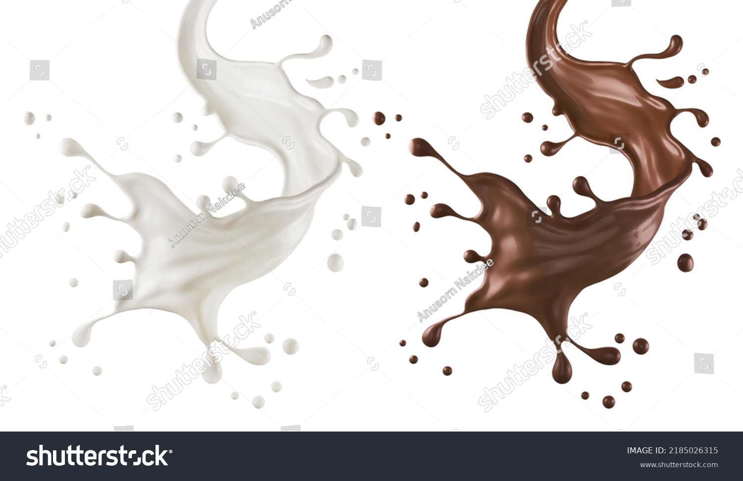 Chocolate Cocoa Milk Splash Isolated On Stock Illustration 2185026315 ...