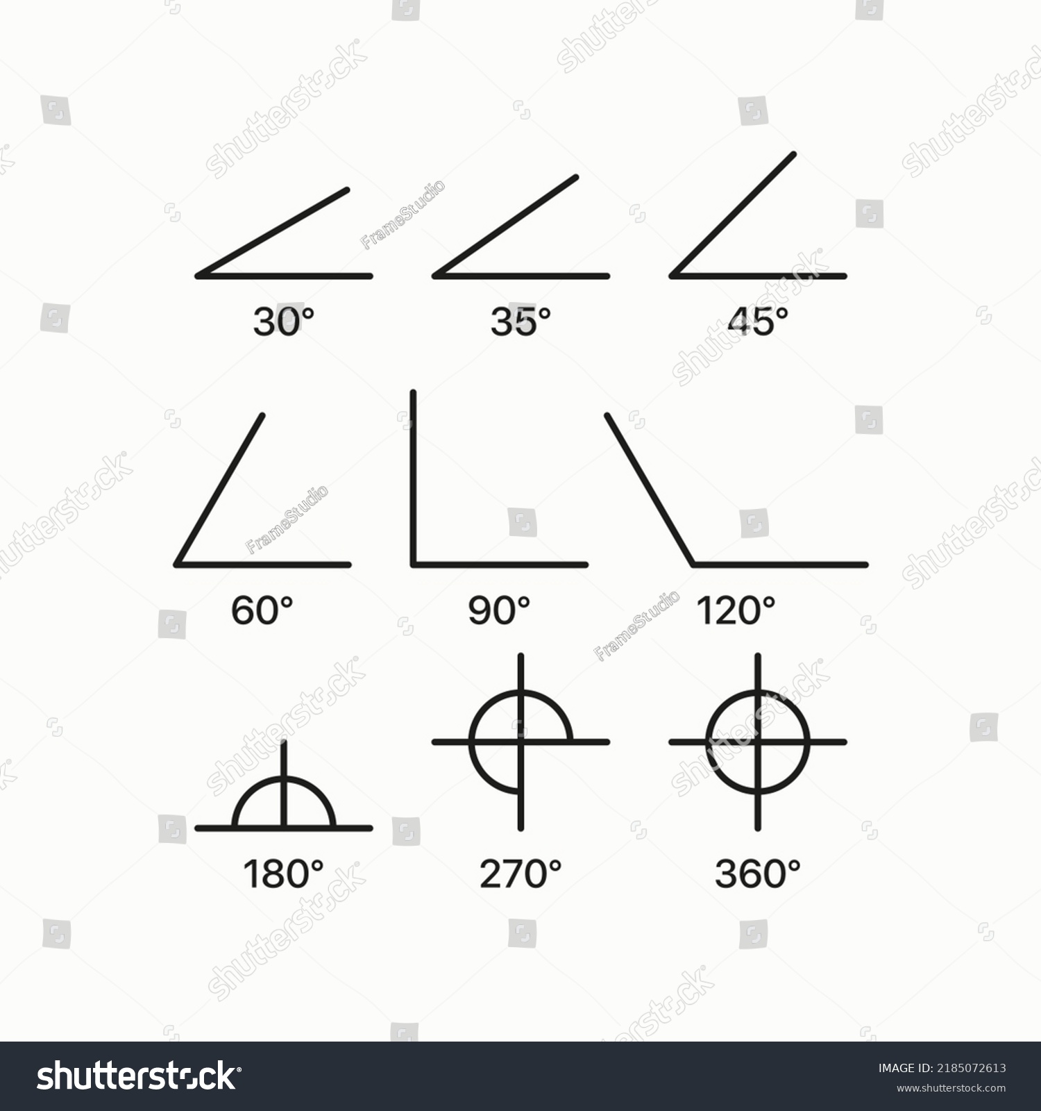 Geometric Angles Vector Illustration Degrees 30 Stock Vector (Royalty ...