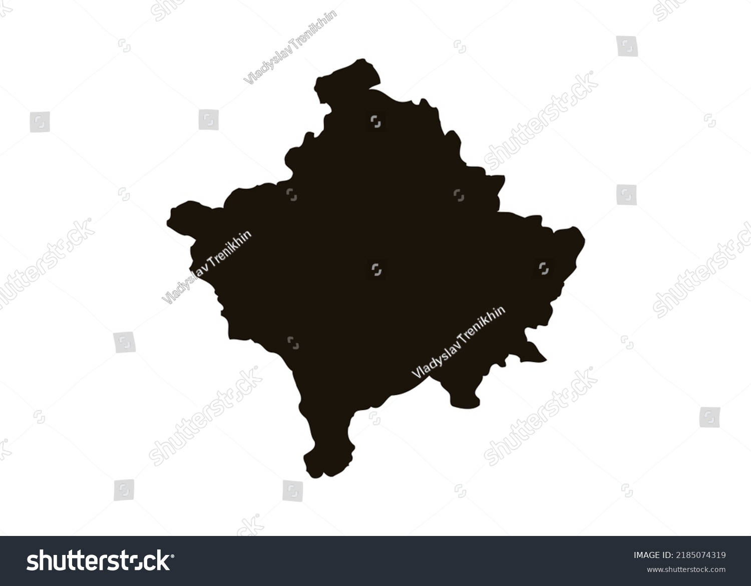 Map Kosovo Detailed Black Isolated On Stock Vector Royalty Free   Stock Vector Map Of Kosovo Detailed Black Isolated On White Background Vector 2185074319 