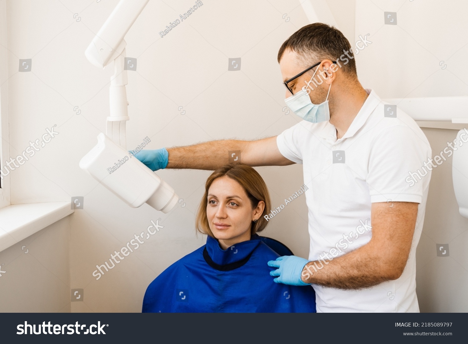 Dentist Do Xray Tooth Scan Woman Stock Photo 2185089797 | Shutterstock