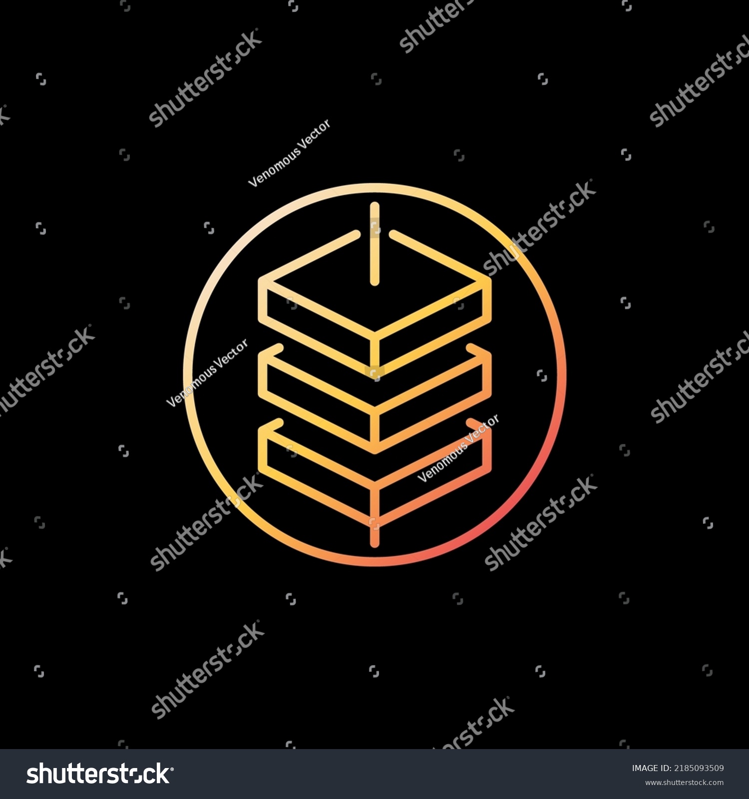 Circle Blockchain Vector Concept Yellow Linear Stock Vector (Royalty ...