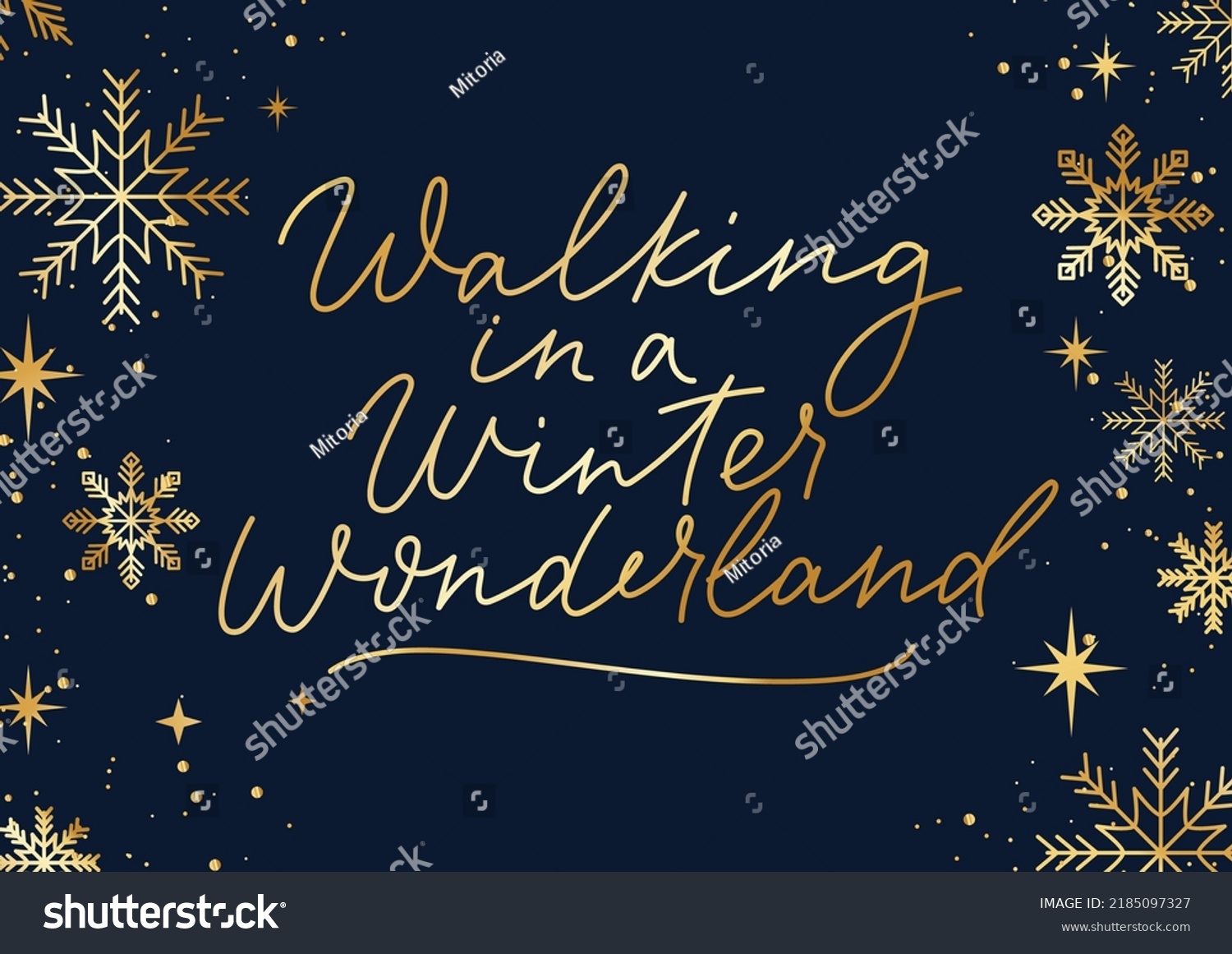 Walking Winter Wonderland Elegant Background Linear Stock Vector ...