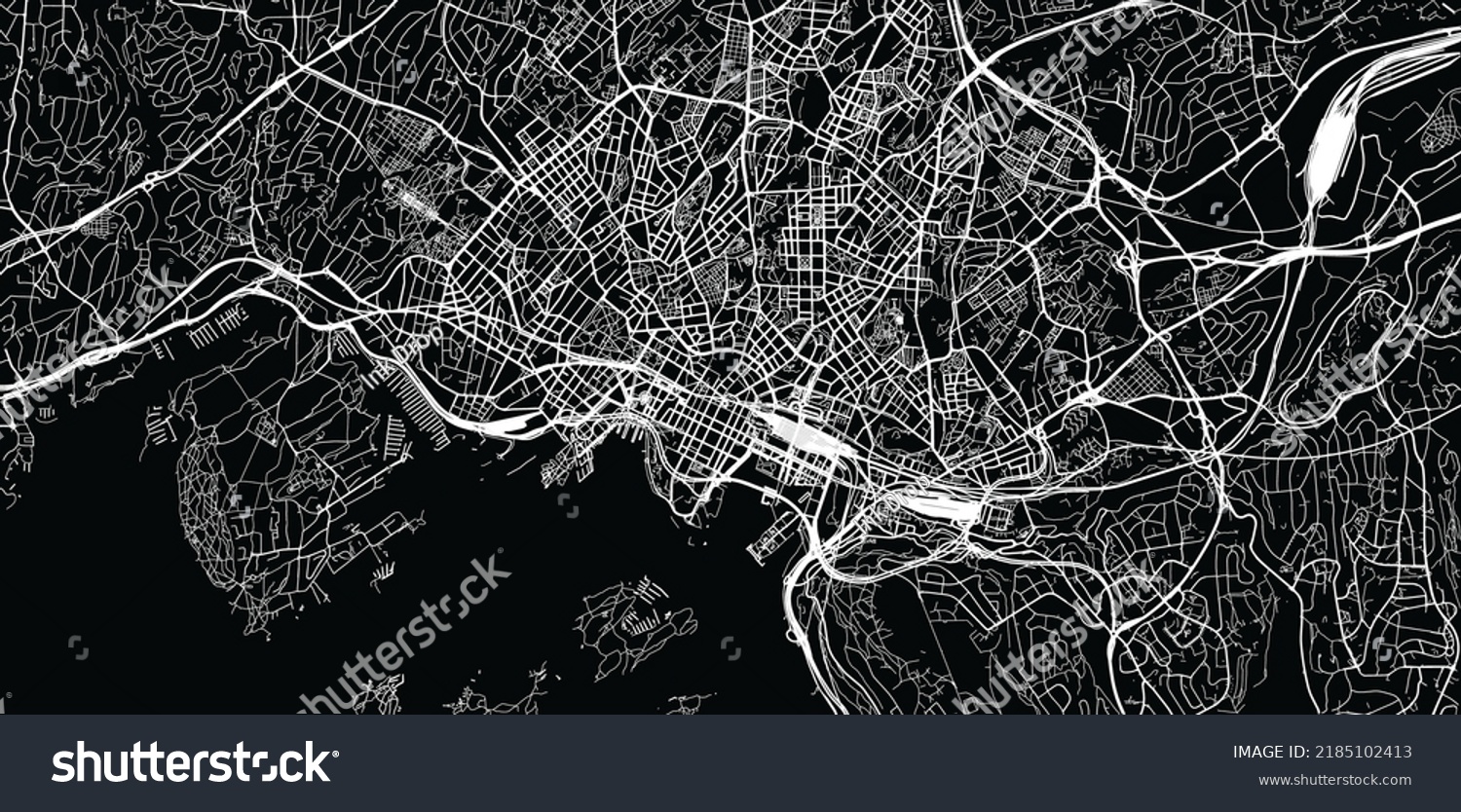 Urban Vector City Map Oslo Norway Stock Vector (Royalty Free ...