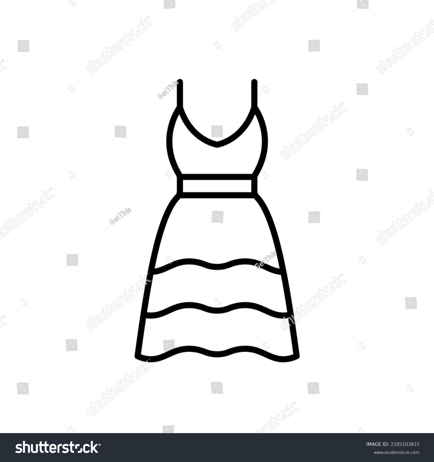 Dress Clothes Vector Icon Outline Black Stock Vector Royalty Free Shutterstock