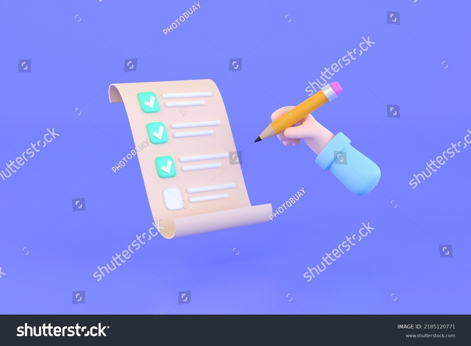 3d Check List Businessman Hands Holding Stock Illustration 2185120771 ...