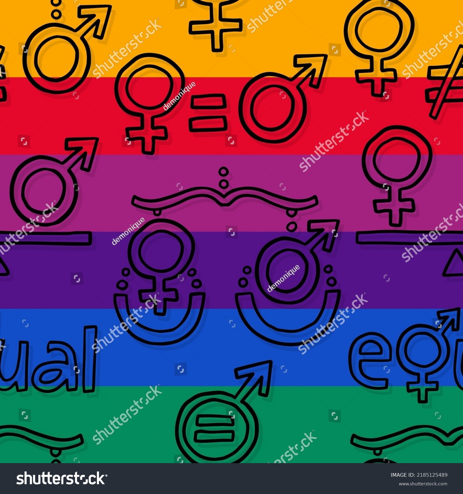 Masculine Feminine Sex Gender Symbols Equal Stock Vector Royalty Free 2185125489 Shutterstock 4357