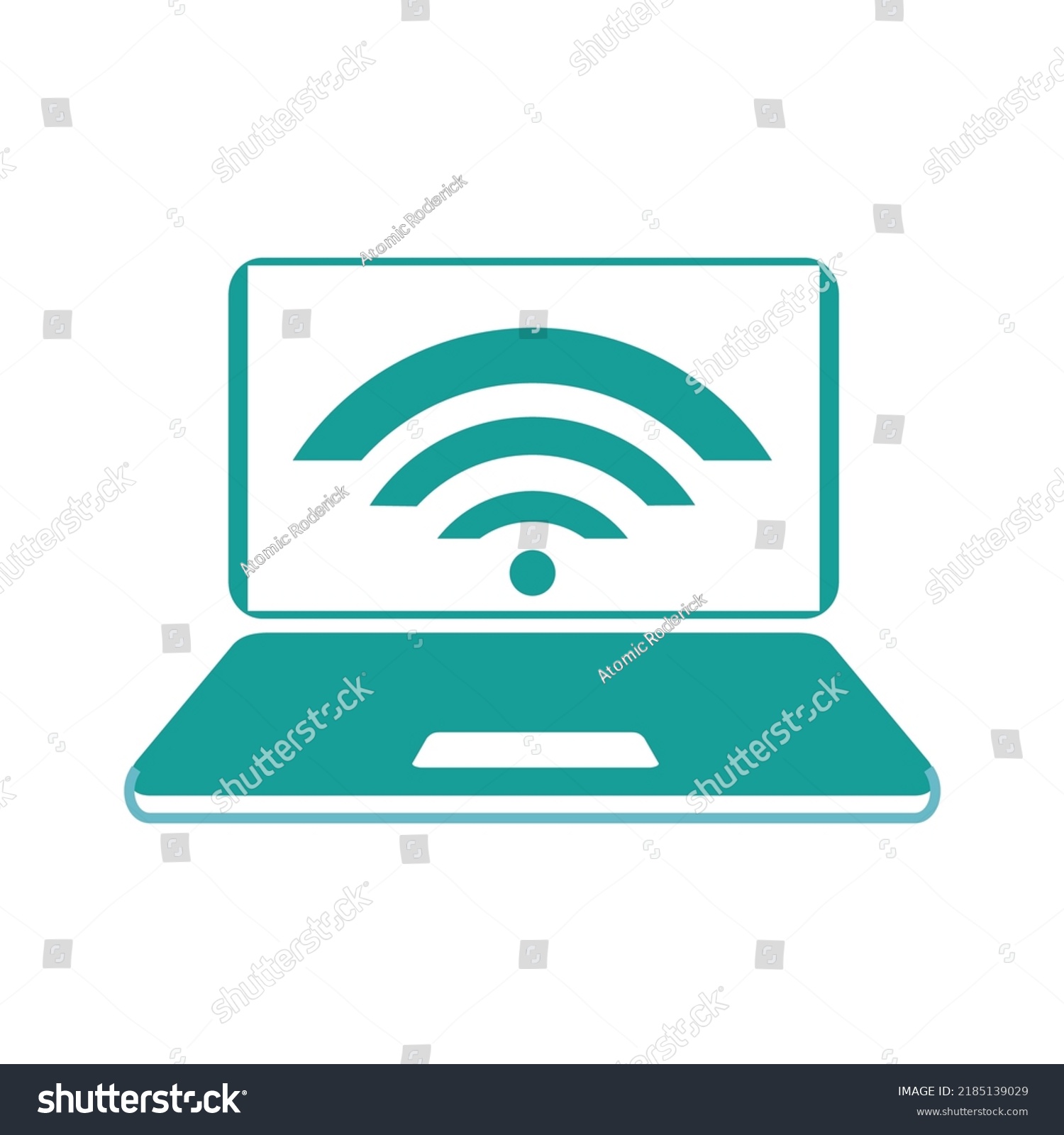 Laptop Wifi Symbol On Screen Stock Vector (Royalty Free) 2185139029 ...