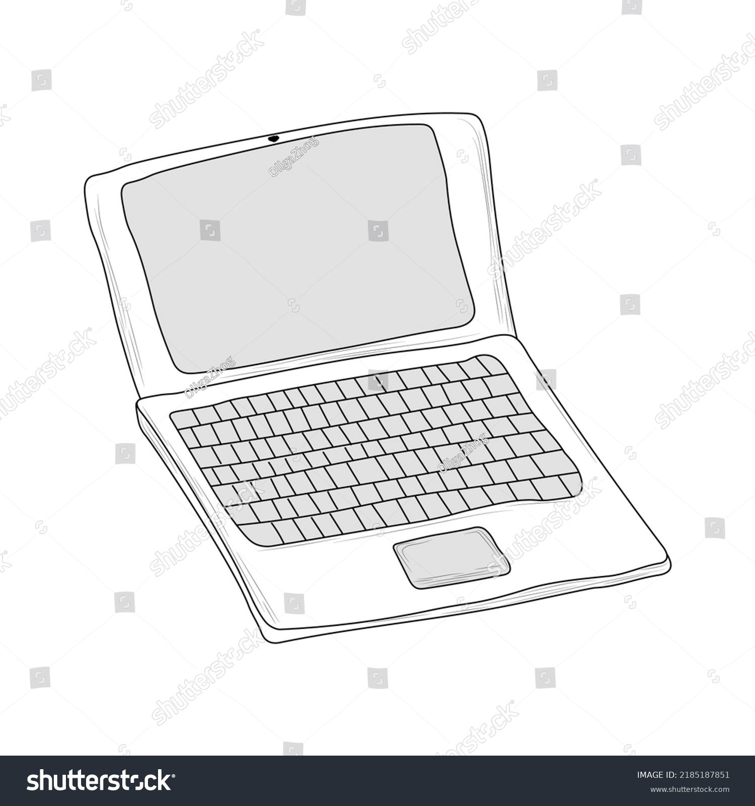 Notebook Line Art Black White Open Stock Vector (Royalty Free ...