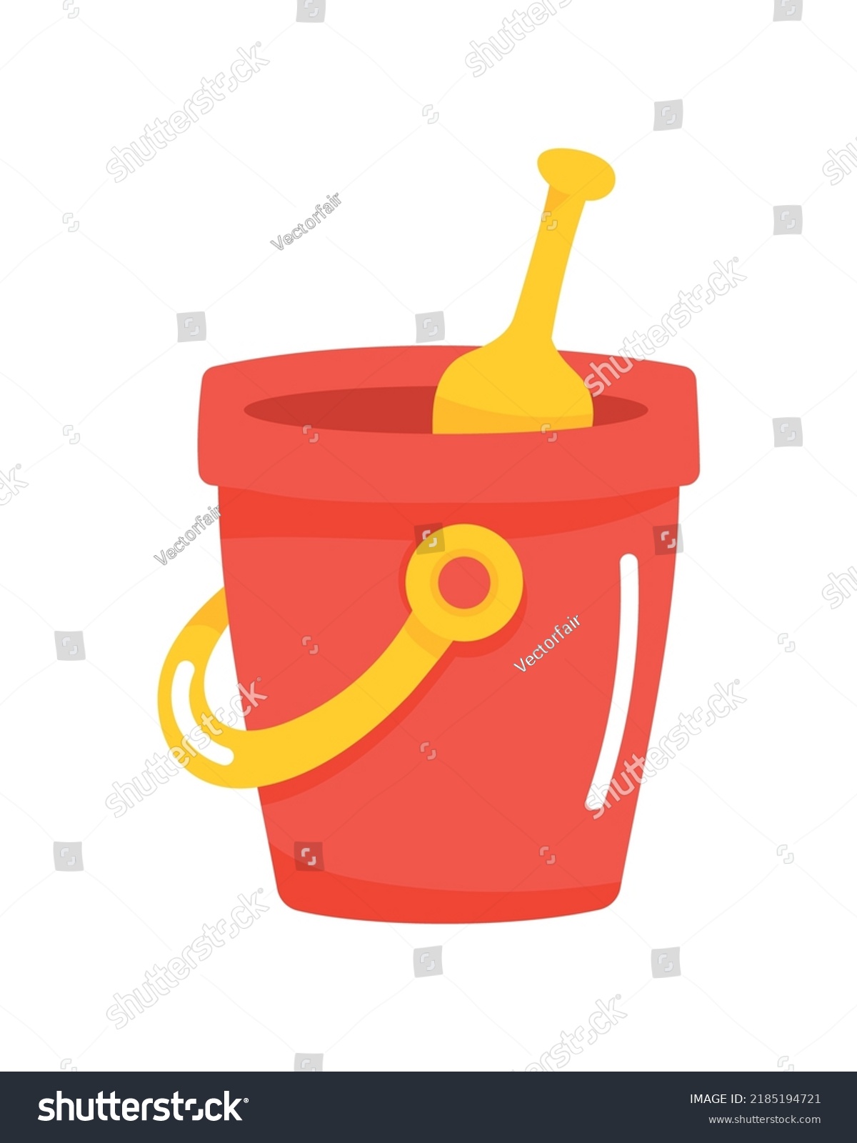 Sand Bucket Shovel Icon Stock Vector Royalty Free 2185194721 Shutterstock 5529