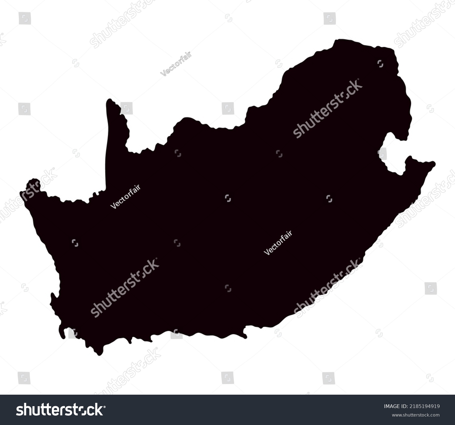 South Africa Map Silhouette Icon Stock Vector (Royalty Free) 2185194919 ...