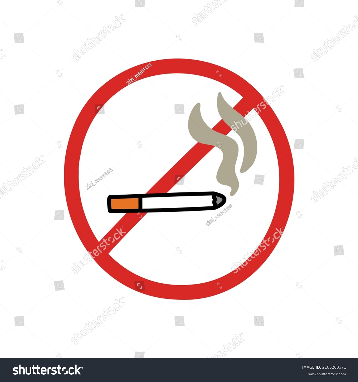 No Smoking Sign Doodle Icon Vector Stock Vector (Royalty Free ...