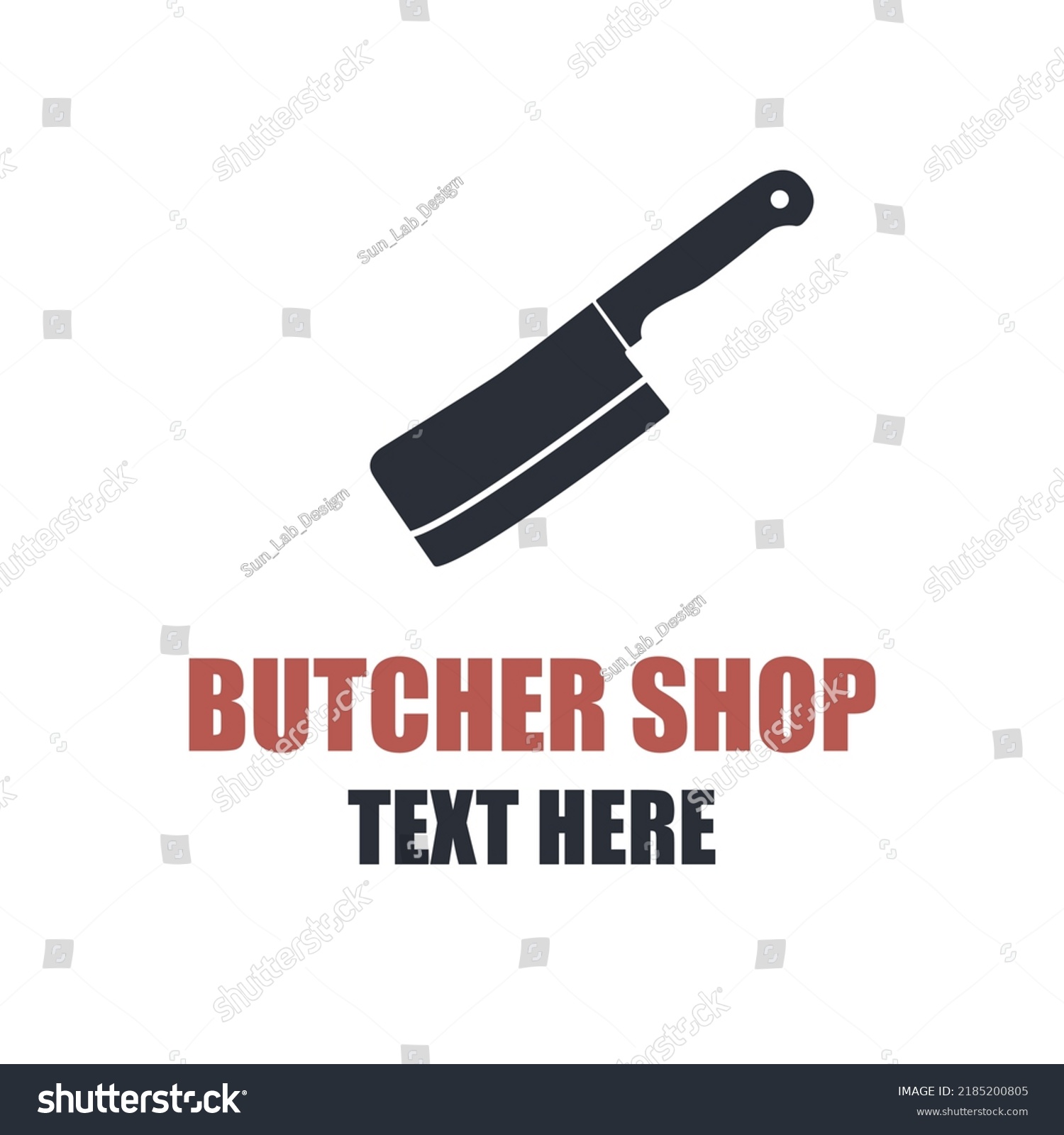 Butcher Shop Logo Design Meat Cleaver Stock Vector (Royalty Free ...