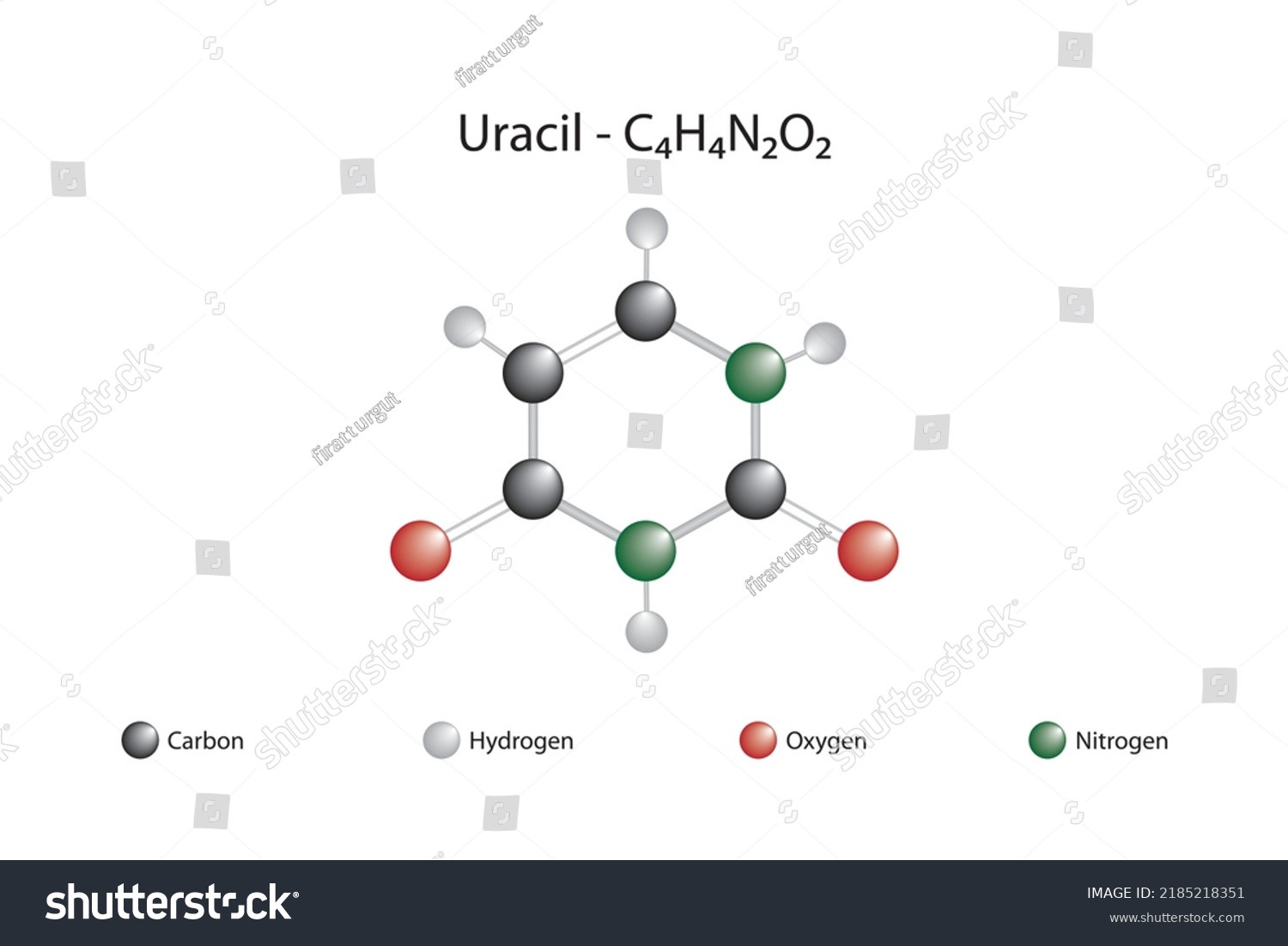 Molecular Formula Chemical Structure Uracil Stock Vector (Royalty Free ...