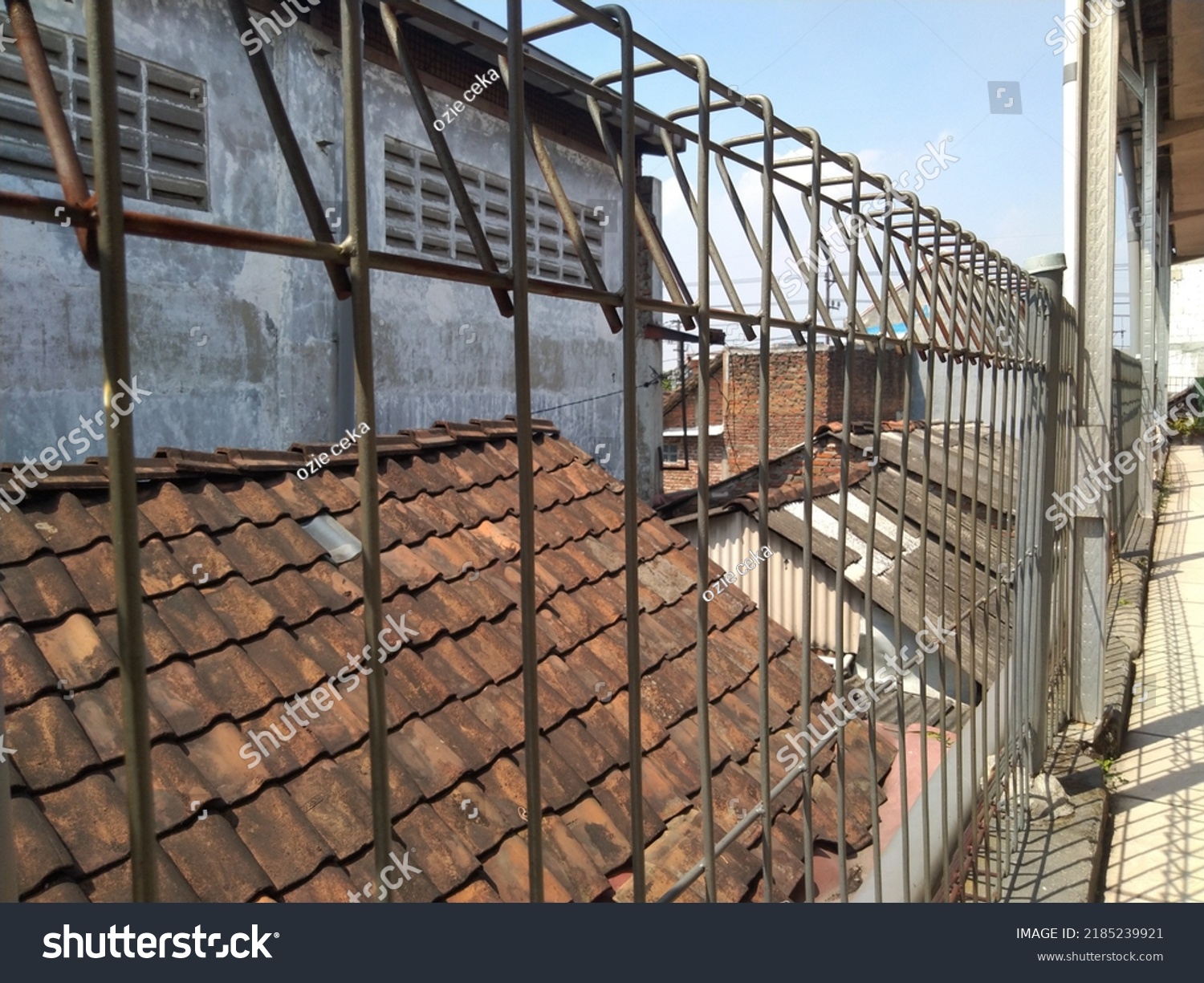 Photo Old Model Clay Tile Roof Stock Photo 2185239921 Shutterstock   Stock Photo Photo Of An Old Model Of Clay Tile Roof Made Of Clay That Was Burned In The Production Process 2185239921 