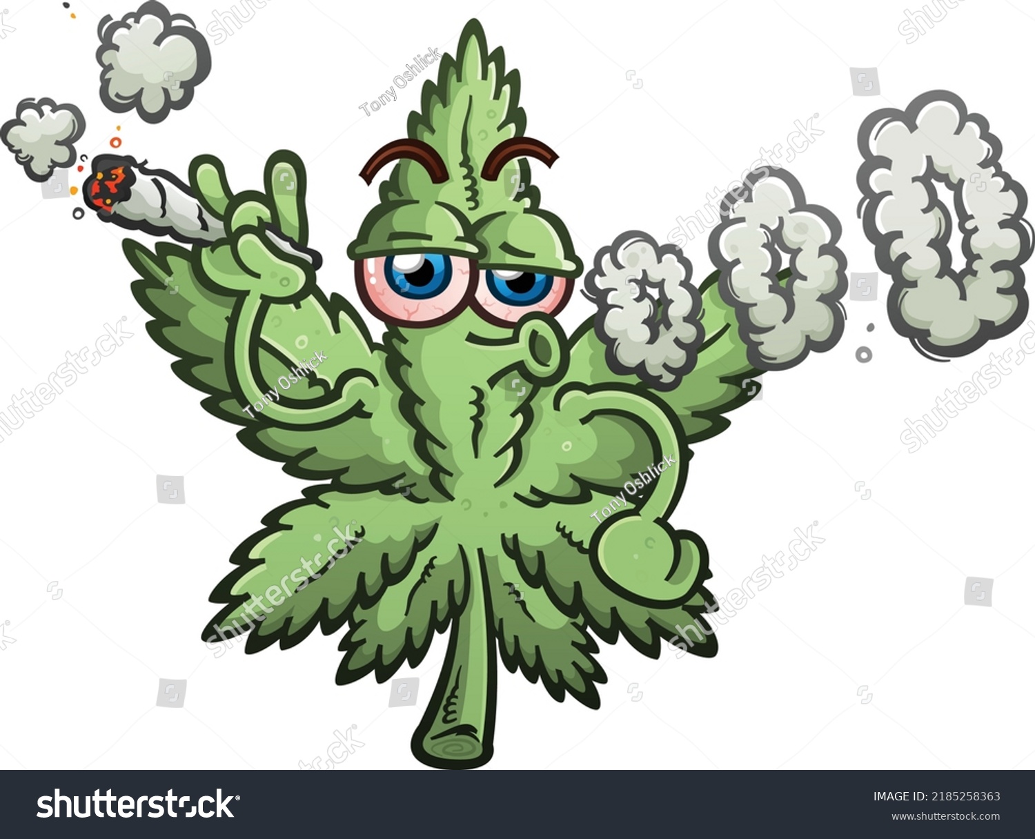 Cartoon Styled Marijuana Pot Leaf Vector Stock Vector (Royalty Free ...