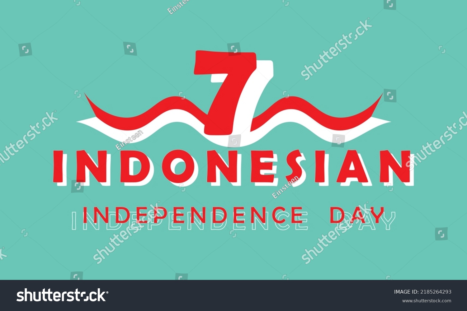 77th Years 17 August Indonesia Independence Stock Vector (Royalty Free ...