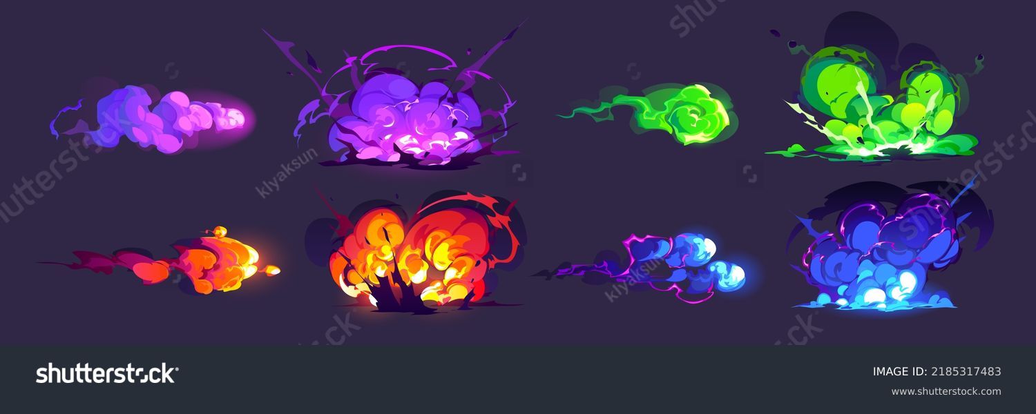 Magic Explosion Game Bomb Boom Effect Stock Vector (Royalty Free ...