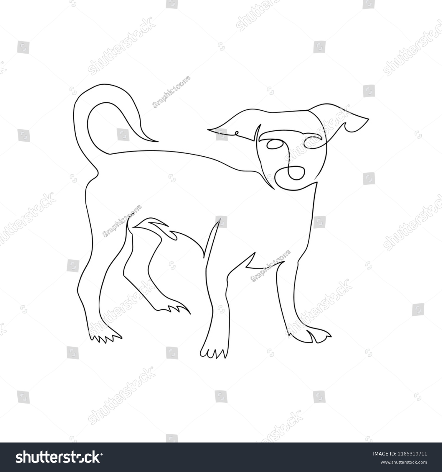 Dog Stand Line Art Drawing Style Stock Vector (Royalty Free) 2185319711 ...