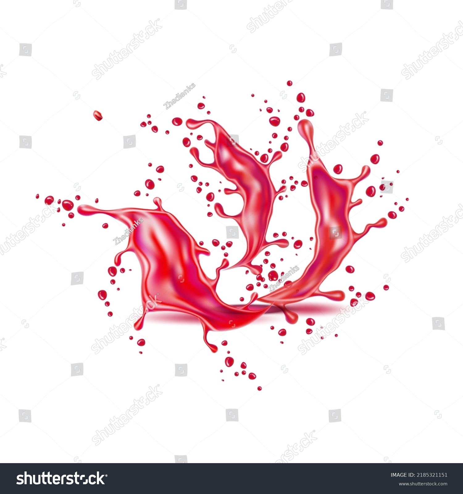 Splash Red Wine Juice Isolated On Stock Vector (Royalty Free ...