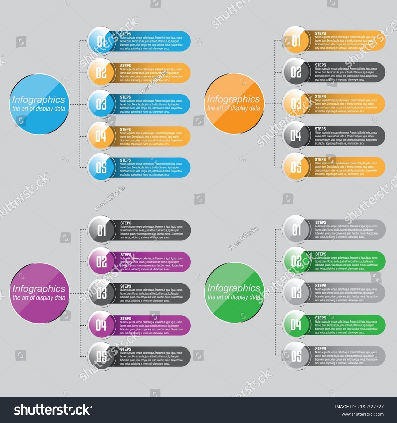 Collection Infographic Template Modern Data Visualization Stock Vector ...