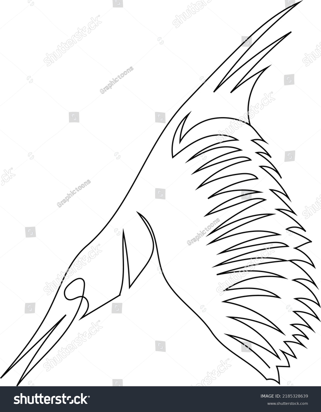 Bird Flying Line Art Drawing Style Stock Vector (Royalty Free ...