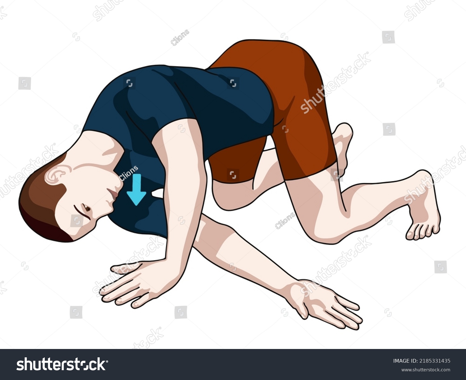 Exercise Position Illustration Neck Shoulder Joint Stock Vector ...