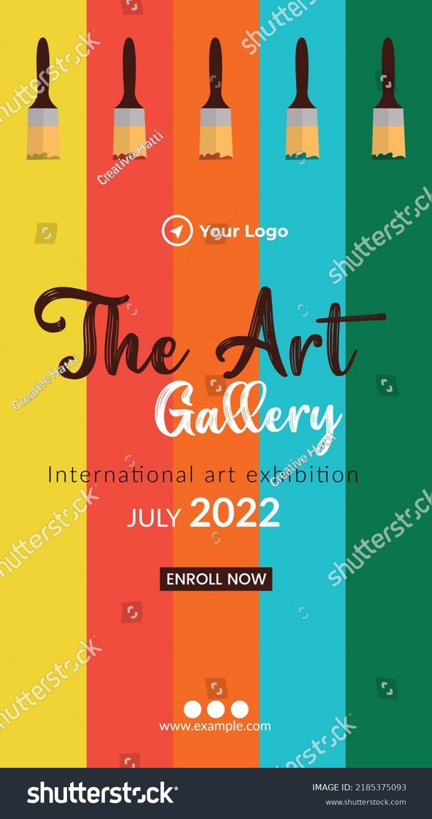 Art Gallery International Art Exhibition Portrait Stock Vector (Royalty