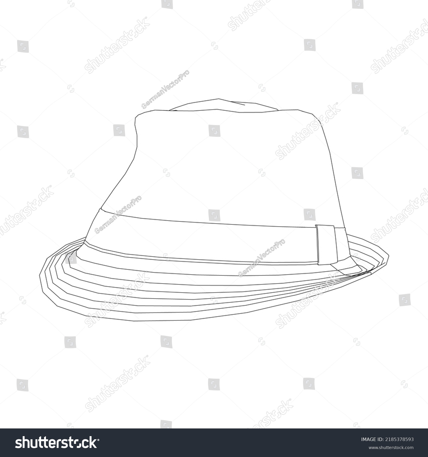 Outline Summer Hat Black Lines Isolated Stock Vector (Royalty Free ...