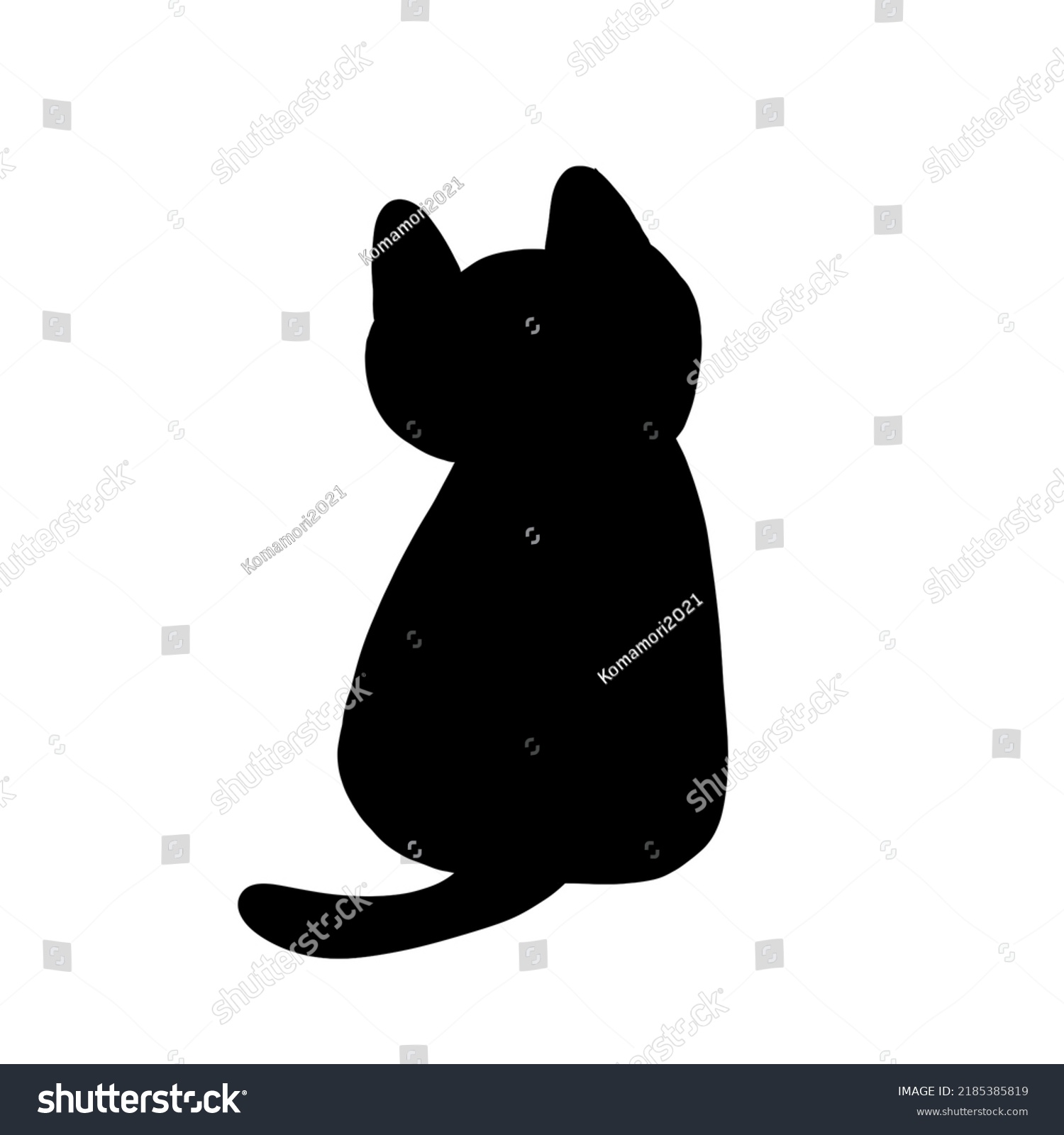 Black Cat Silhouette Illustrationblack Shadow Sitting Stock ...