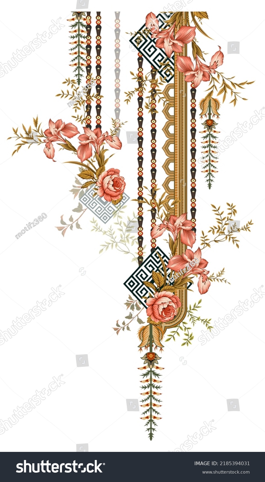 Arabic Floral Border Traditional Islamic Design Stock Illustration ...