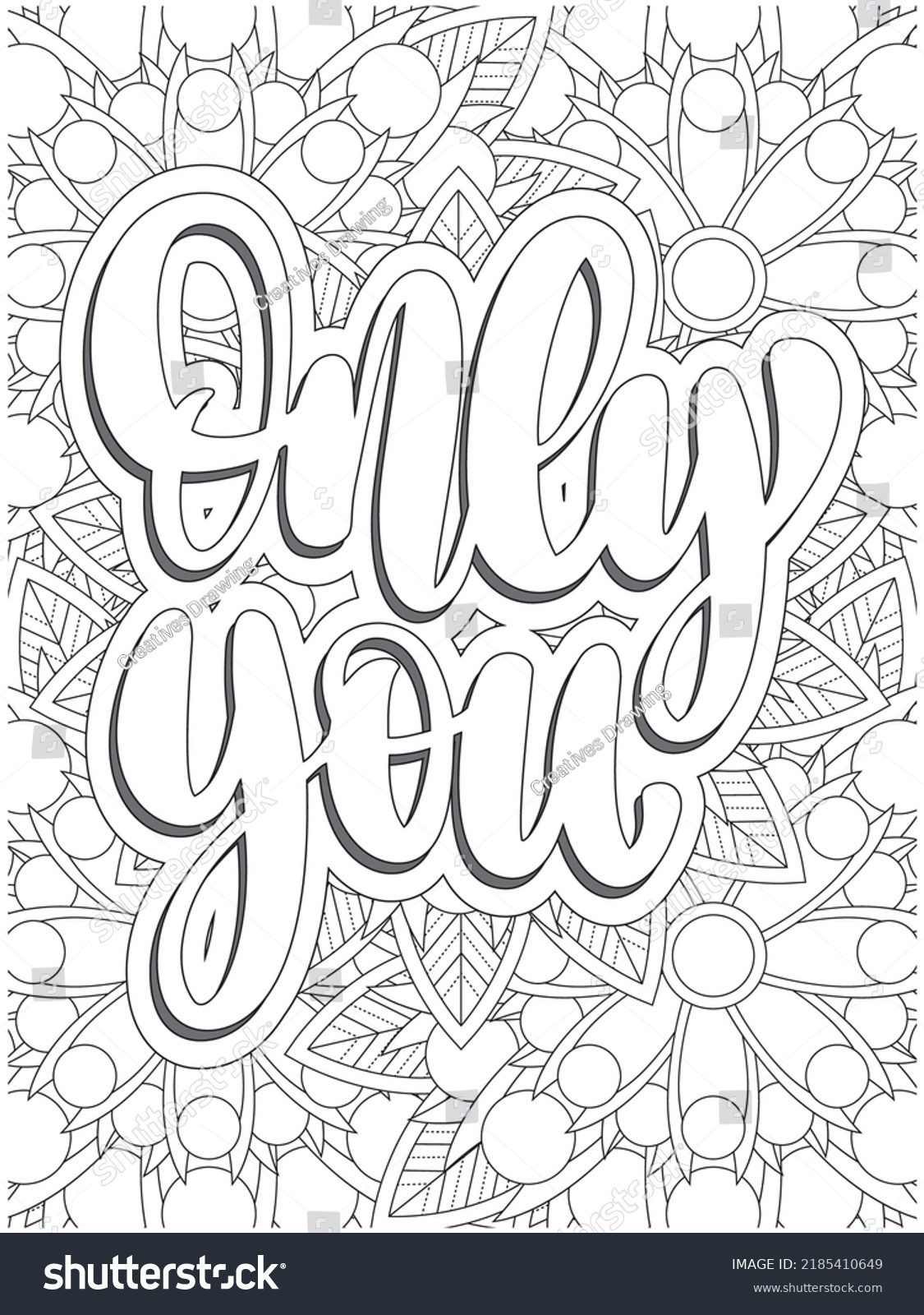 Motivational Quotes Coloring Page Adults Stock Vector (Royalty Free ...