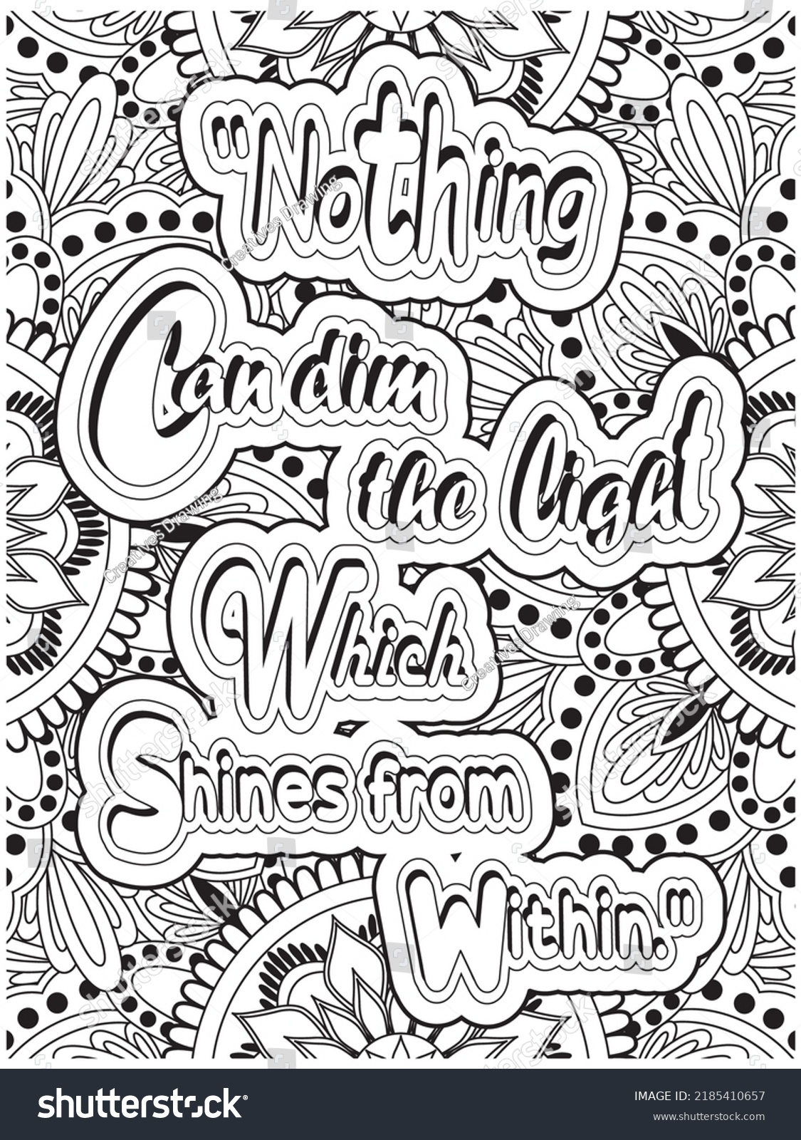 Motivational Quotes Coloring Page Adults Stock Vector (Royalty Free ...