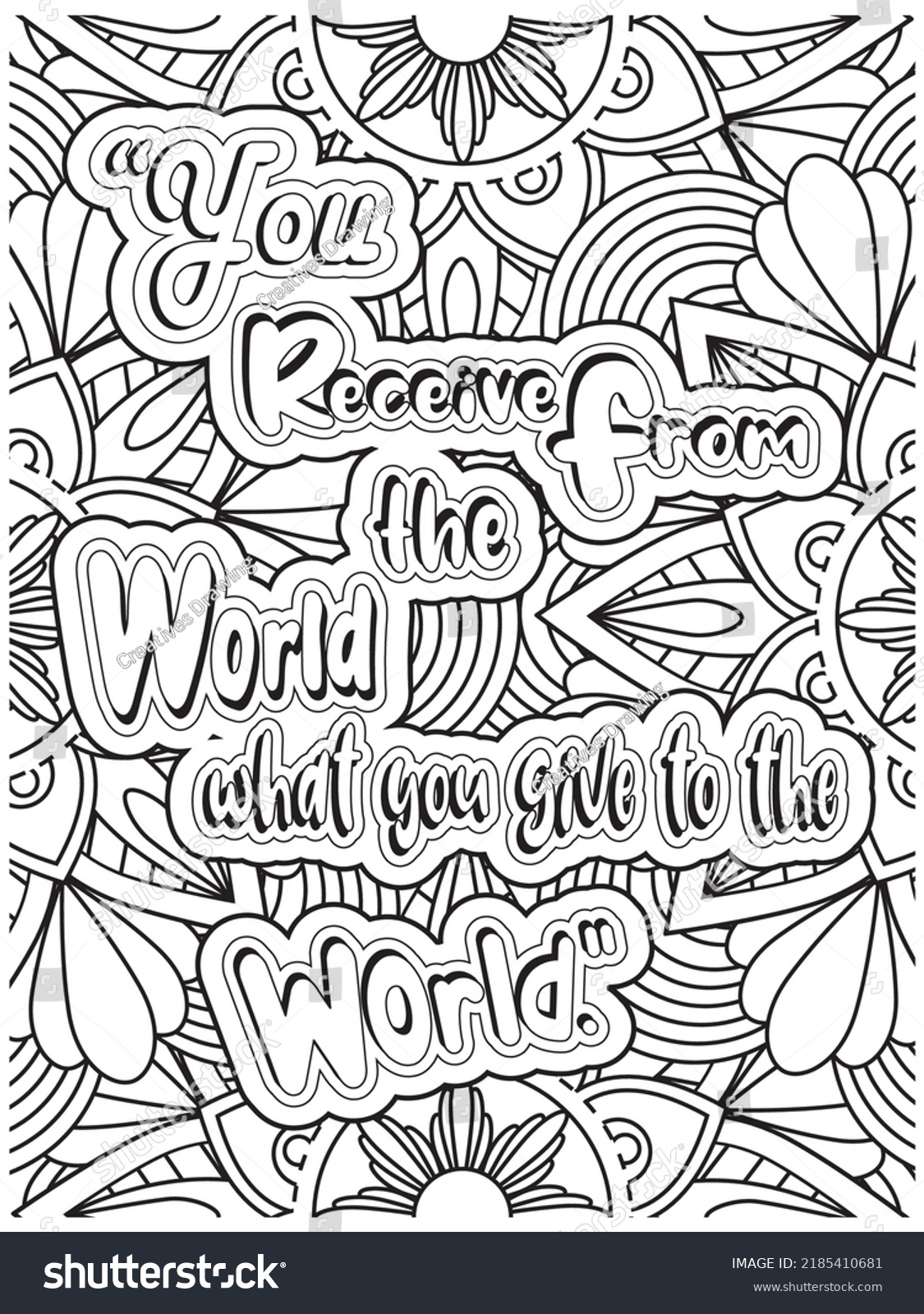 Motivational Quotes Coloring Page Adults Stock Vector (Royalty Free ...