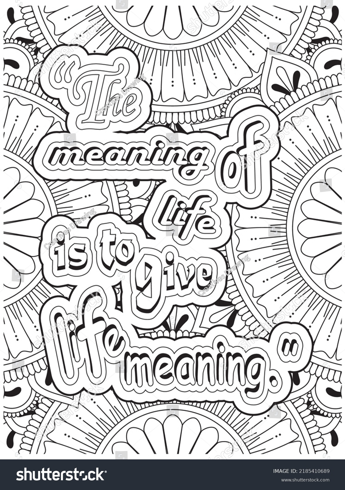 Motivational Quotes Coloring Page Adults Stock Vector (Royalty Free ...