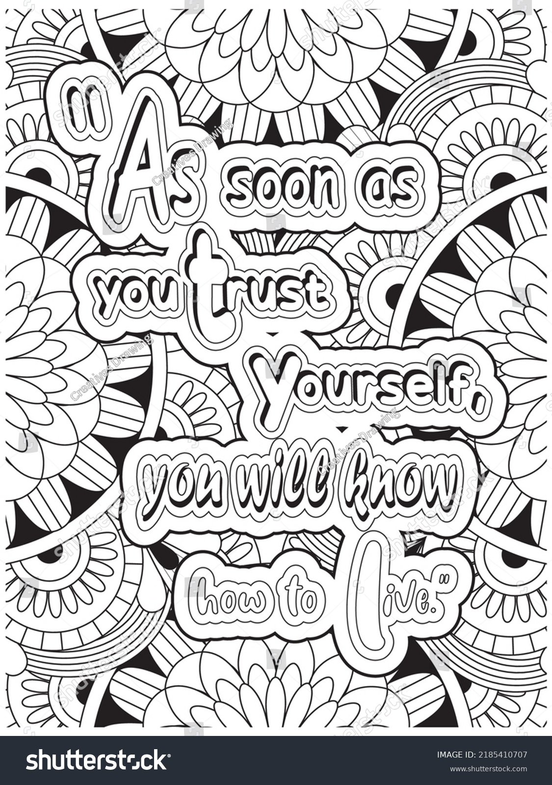 Motivational Quotes Coloring Page Adults Stock Vector (Royalty Free ...