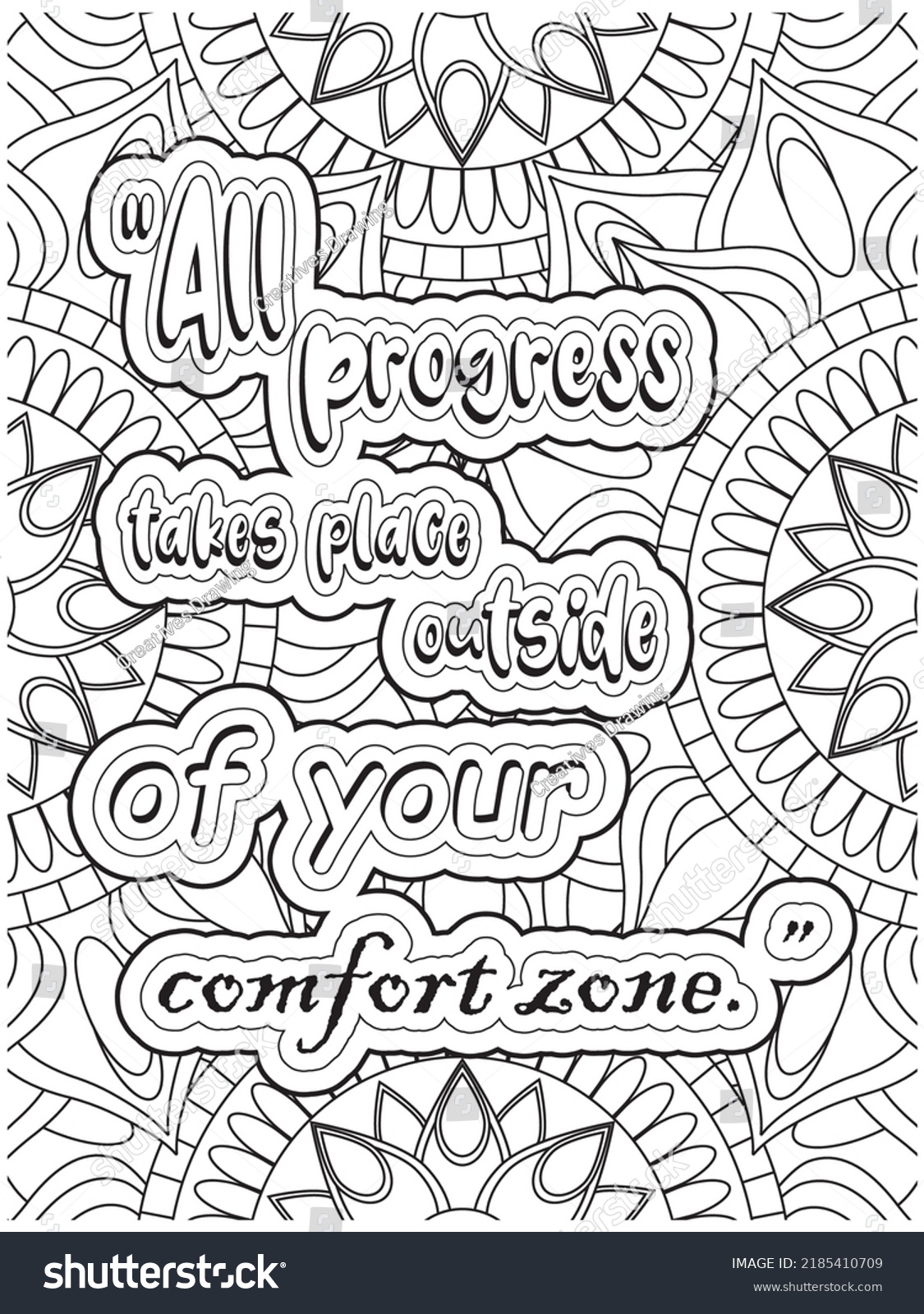 Motivational Quotes Coloring Page Adults Stock Vector (Royalty Free ...