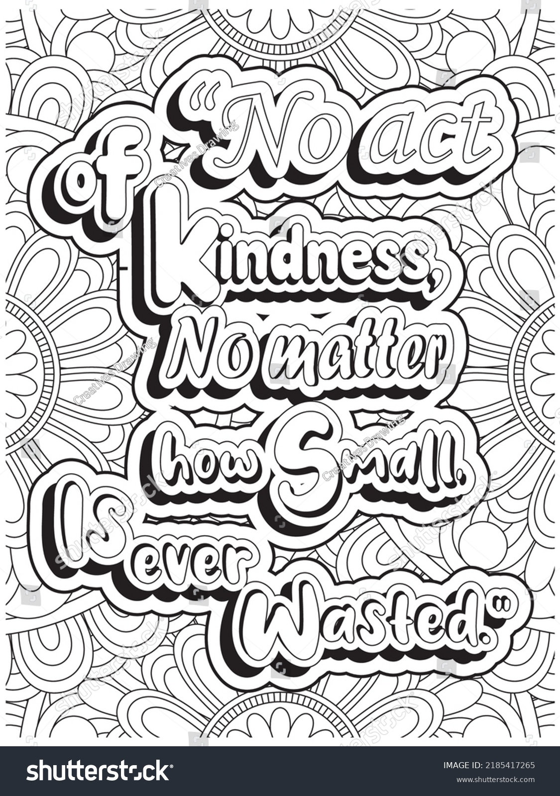 Motivational Quotes Coloring Page Mandala Background Stock Vector ...