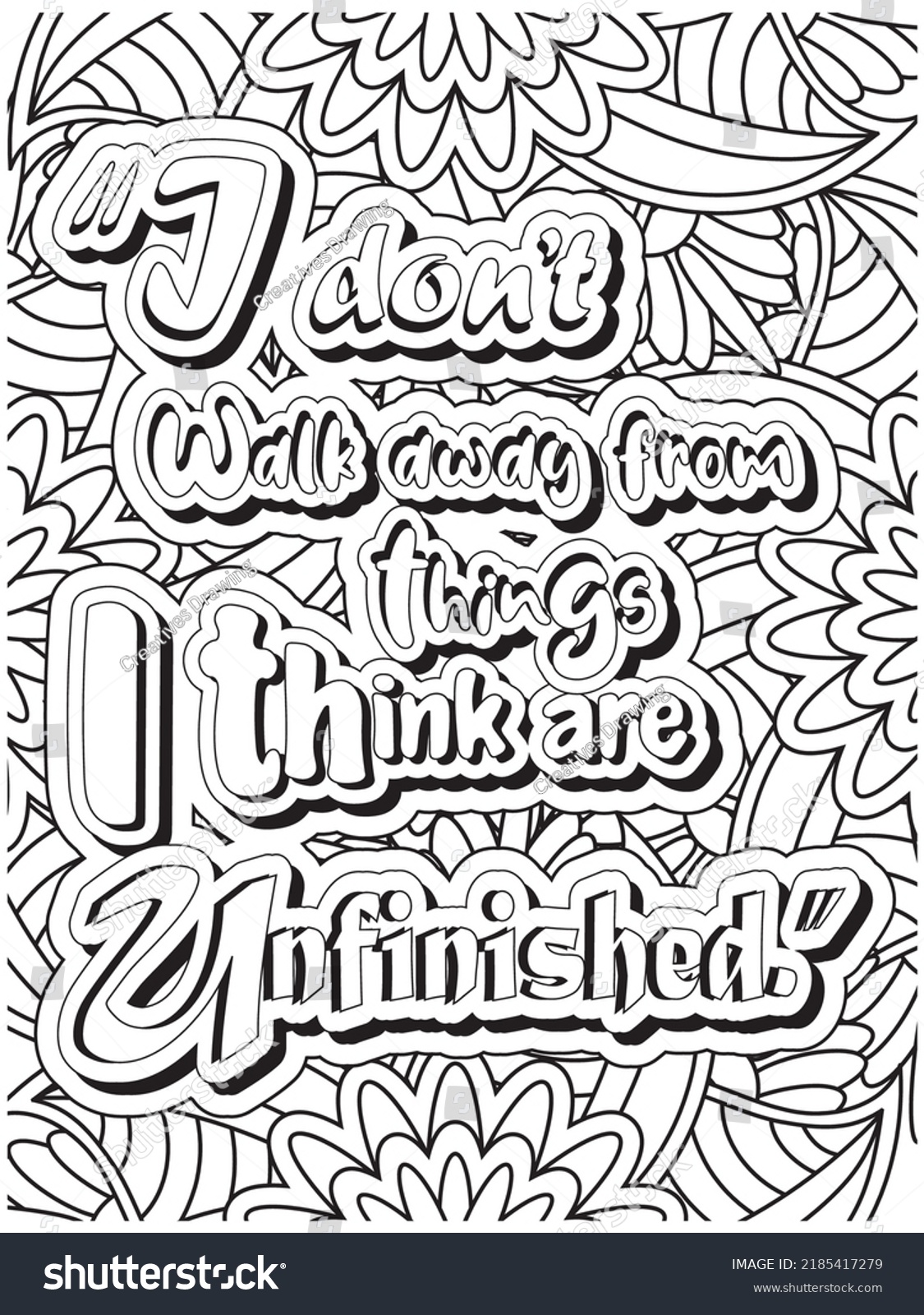 Motivational Quotes Coloring Page Mandala Background Stock Vector ...