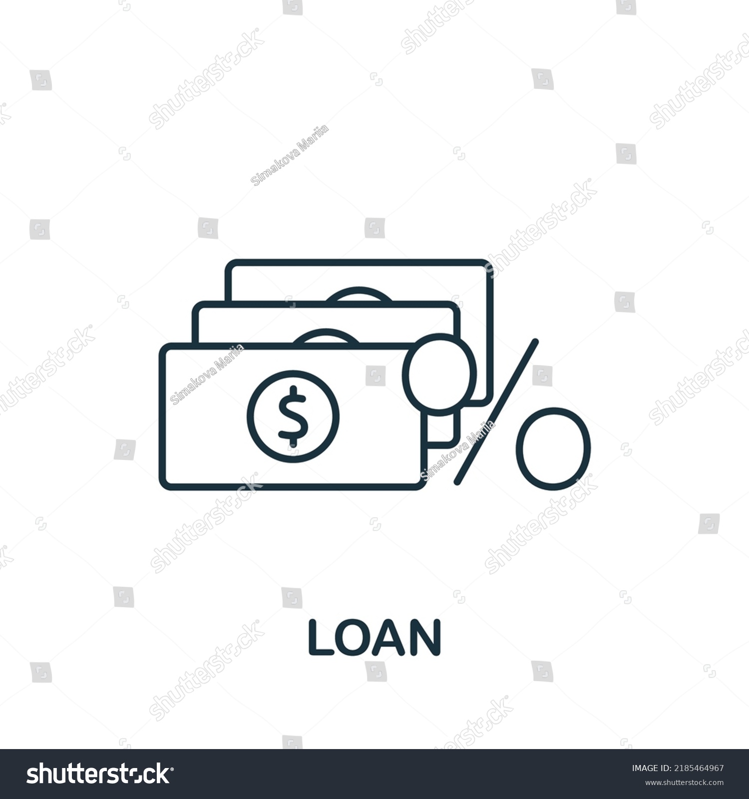 Loan Icon Monochrome Simple Banking Icon Stock Vector (Royalty Free ...